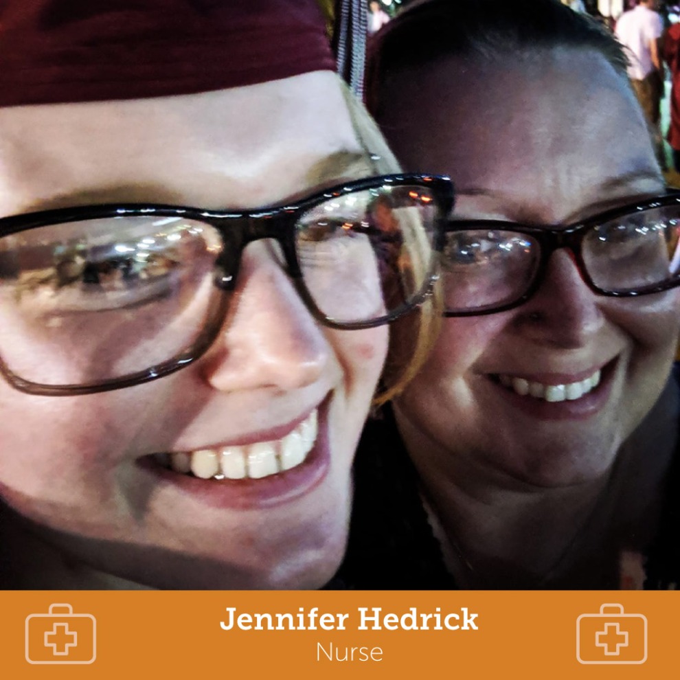 Jennifer Hedrick and friend
